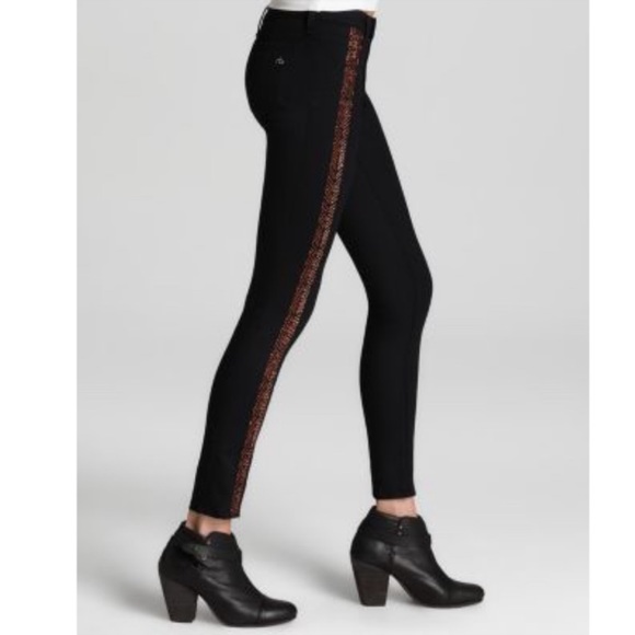 Rag and Bone Bengal Midnight Dark Wash Embroidered Skinny Jeans - Picture 2 of 7